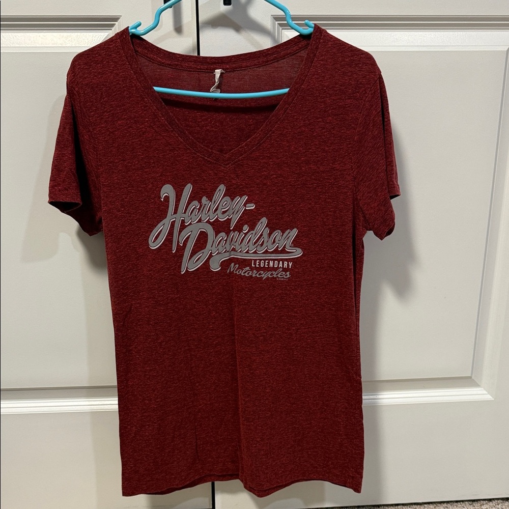 Harley-Davidson Women's Burgundy V-Neck Tee